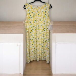 Pappagallo NWT Yellow and Green Midi Sundress Scoop Neck Sleeveless